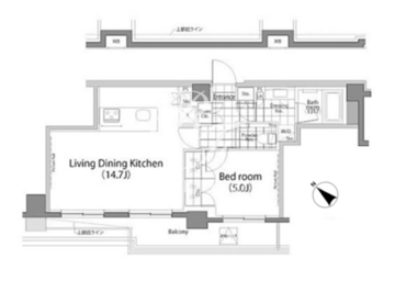 パークハビオ中目黒 502 間取り図