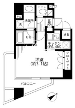 KDXレジデンス日本橋箱崎 701 間取り図
