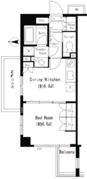 パークアクシス目黒本町 501 間取り図
