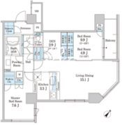 ＭＦＰＲ目黒タワー 405 間取り図