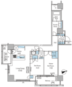 レジディアタワー目黒不動前 709 間取り図