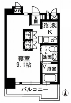 レジディア代々木2 207 間取り図