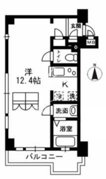 レジディア代々木2 208 間取り図