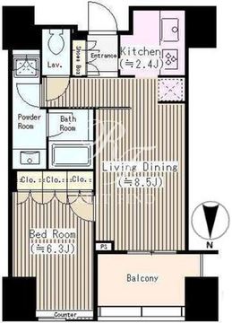 パークタワー錦糸町 601 間取り図
