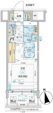 エスタート品川南大井 205 間取り図