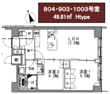 エスレジデンス浅草 1003 間取り図