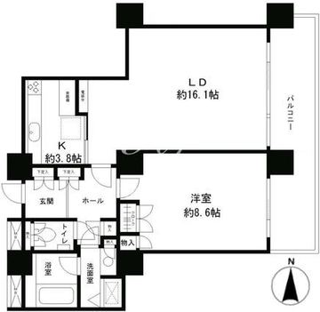 リバーポイントタワー 1202 間取り図
