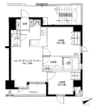 カスタリア日本橋 1302 間取り図