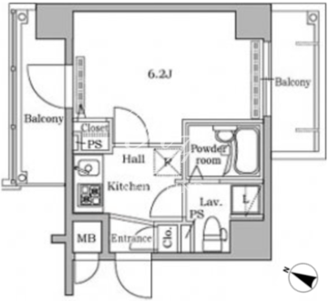 レジディア広尾2 404 間取り図