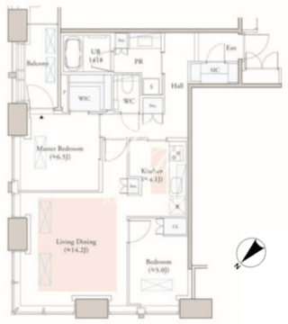 Dマークス西新宿タワー 2704 間取り図