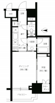 パークキューブ神田 802 間取り図
