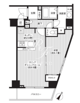 カスタリア初台 1003 間取り図