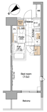 パークハビオ目黒リバーサイド 401 間取り図