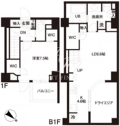 レジディア白金高輪 104 間取り図