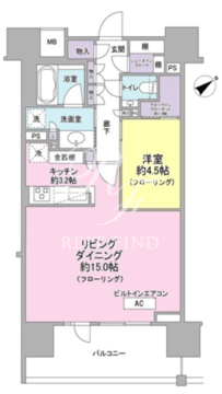 ザ・パークハウス愛宕虎ノ門 1403 間取り図