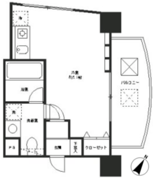 レジディア恵比寿 801 間取り図