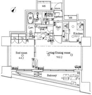パークアクシス日本橋ステージ 705 間取り図
