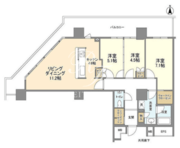 豊洲シエルタワー 2401 間取り図