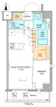 プラウドフラット菊川 506 間取り図