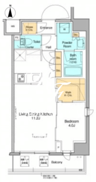 プラウドフラット菊川 104 間取り図