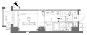 ズーム月島 302 間取り図