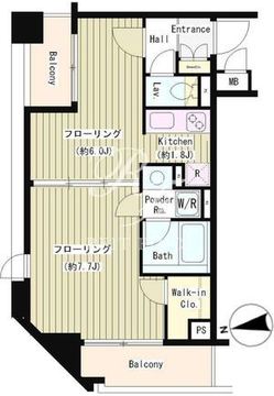 シティカレント大手町 1101 間取り図