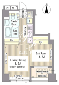 パークアクシス新御徒町 301 間取り図