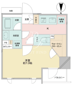 カバナ浅草 202 間取り図