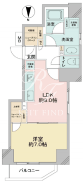 カバナ浅草 801 間取り図