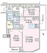 グラマシー恵比寿 702 間取り図