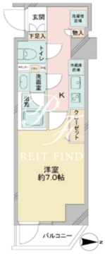 カバナ浅草 303 間取り図
