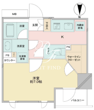 カバナ浅草 602 間取り図