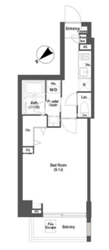 ディームス目黒行人坂 304 間取り図