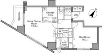 レジディアタワー中目黒 1201 間取り図