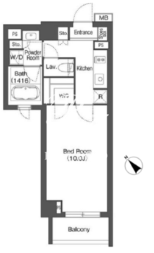 コントラル中目黒 306 間取り図