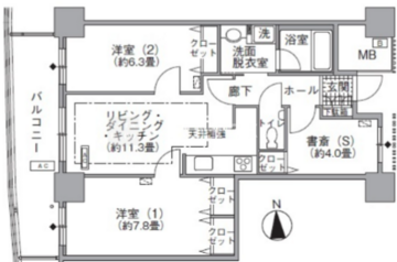 アクティ汐留 2605 間取り図