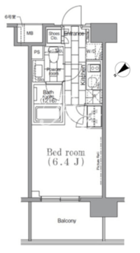 パークハビオ目黒リバーサイド 602 間取り図