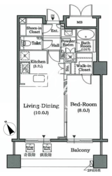 ホライズンプレイス赤坂 1103 間取り図