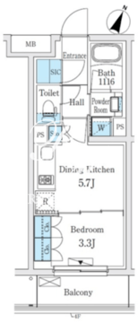 コスモグラシア学芸大学 203 間取り図