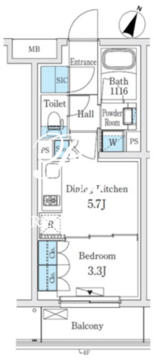 コスモグラシア学芸大学 403 間取り図
