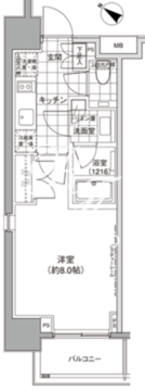 パークハビオ人形町 1101 間取り図
