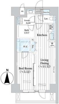 Ｌ・ＢＡＳＥ押上 S-208 間取り図