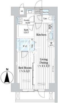 Ｌ・ＢＡＳＥ押上 S-308 間取り図