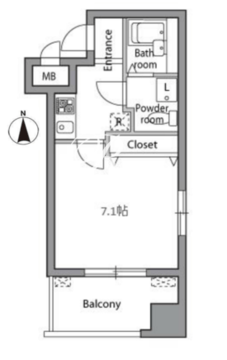 レジディア神楽坂 805 間取り図