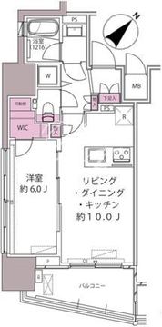パークリュクス白金高輪 401 間取り図