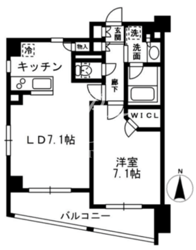 レジディア中落合 B704 間取り図