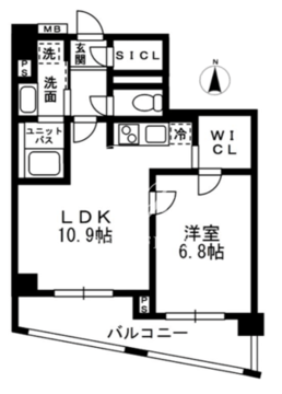 レジディア中落合 A704 間取り図