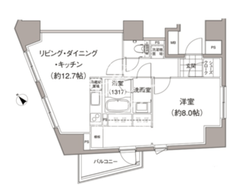 パークハビオ元麻布 702 間取り図