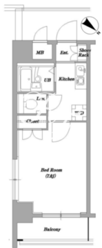 レジディア門前仲町 708 間取り図