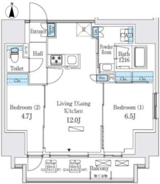 ディームス入谷2 1001 間取り図